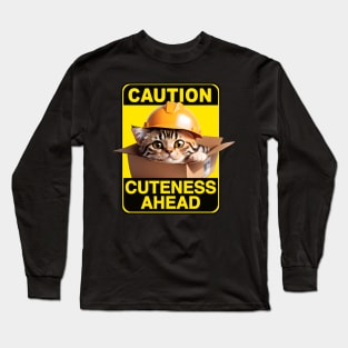 American Shorthair Cat Wearing Hardhat Long Sleeve T-Shirt